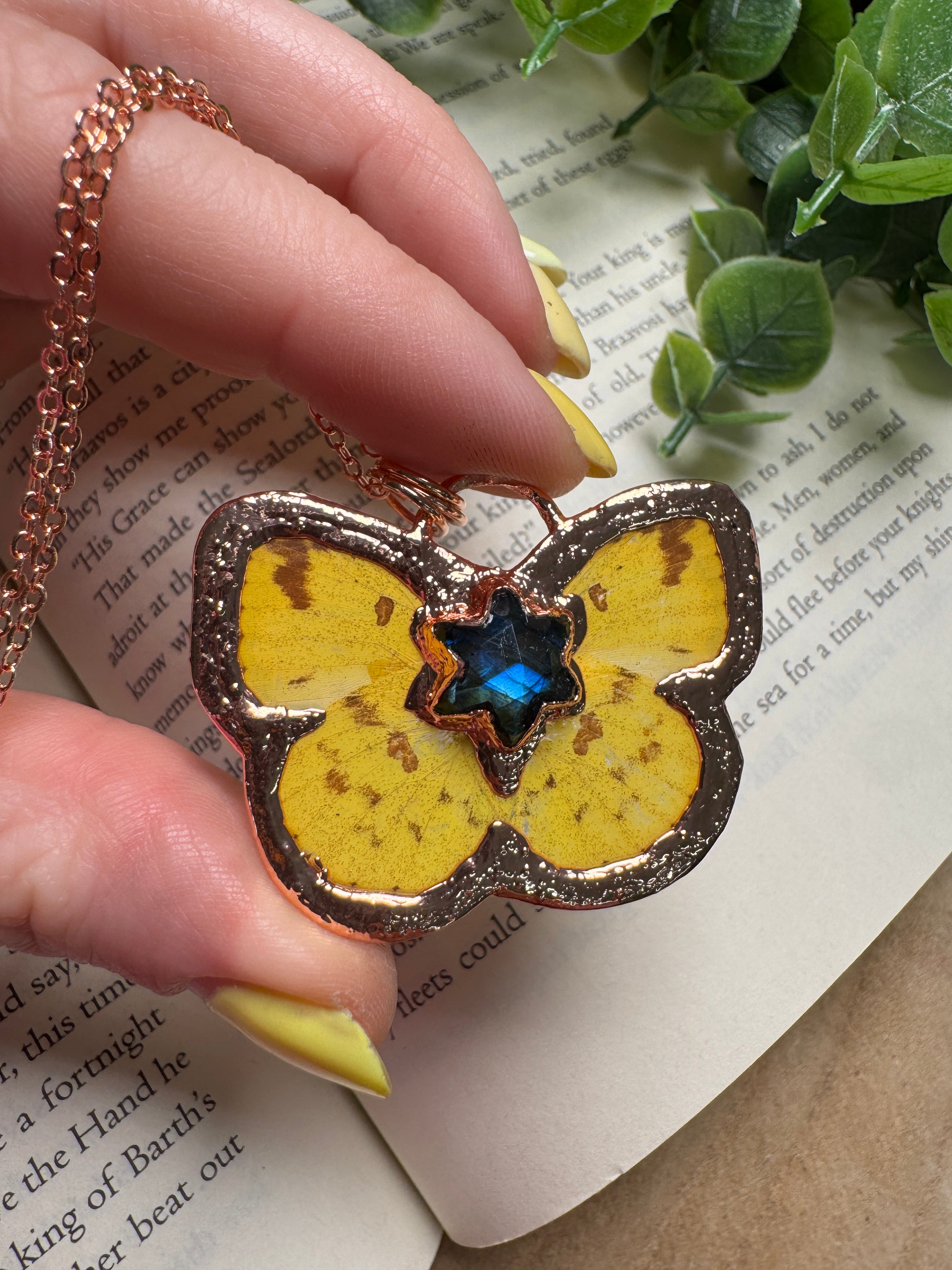 Butterfly and Labradorite Necklace by Copper Ashes