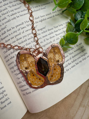 Butterfly and Labradorite Necklace by Copper Ashes