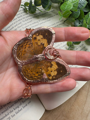 Butterfly and Labradorite Necklace detail view by Copper Ashes