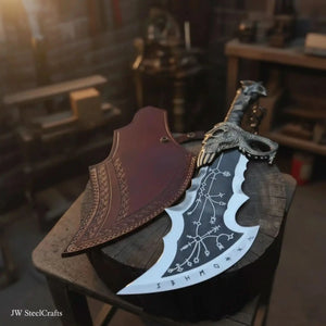Twin Chaos Replica Inspired Crescent Edge Decorative Sharp Display Pair by JW SteelCrafts, scented candle detail photo 3