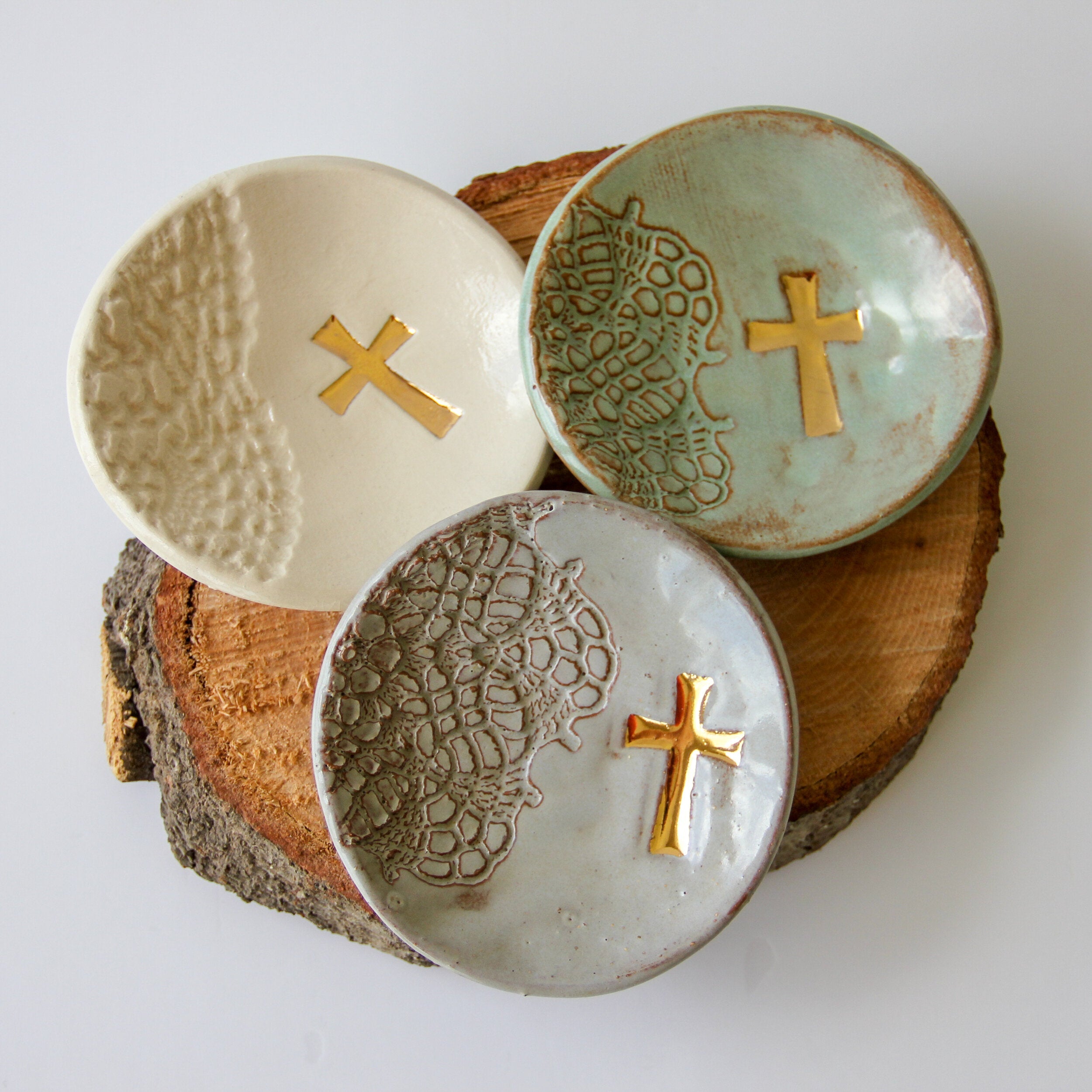Prodigal Pottery Cross Ring Dish — product view 2