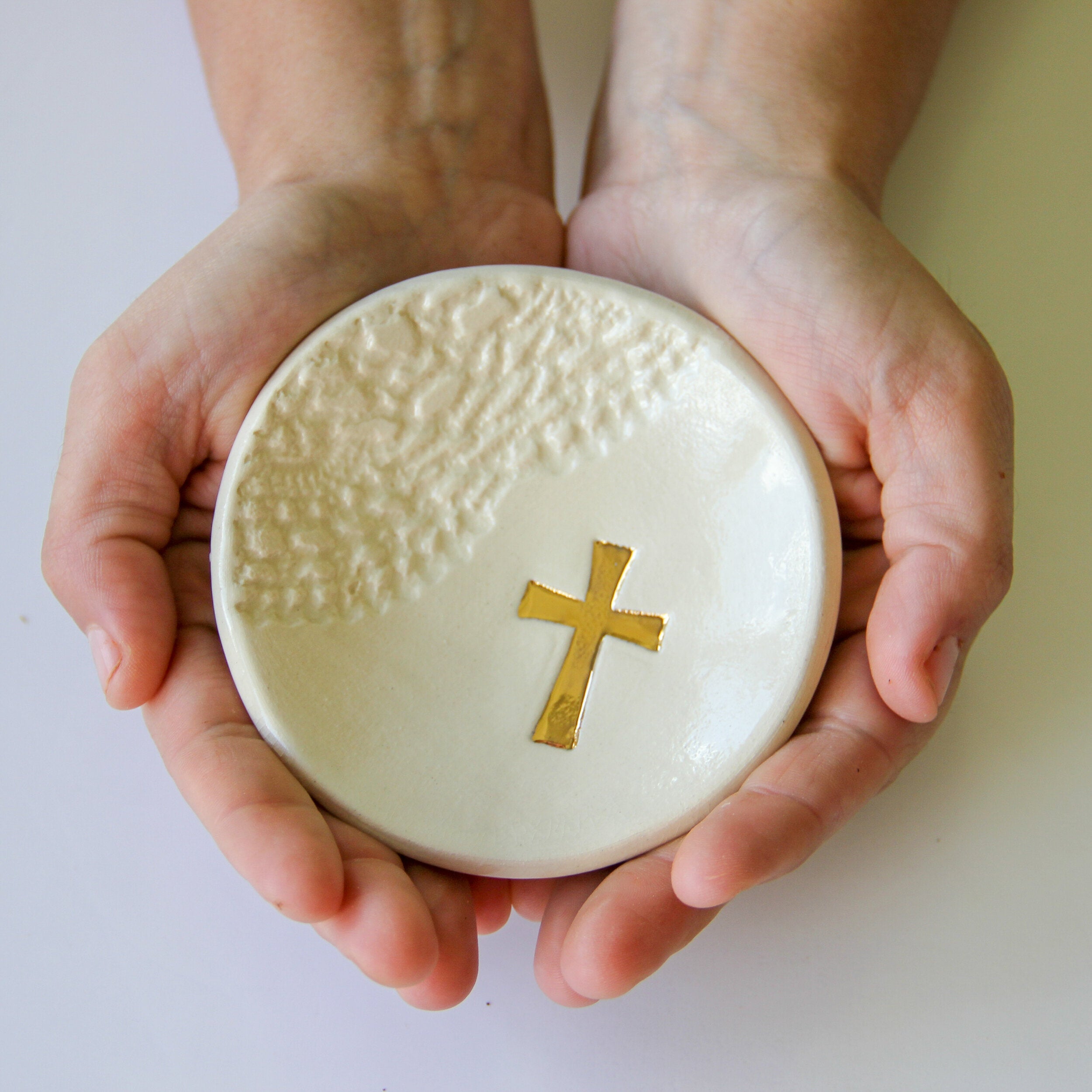 Prodigal Pottery Cross Ring Dish — product view 1
