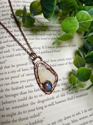 Butterfly Wing and Labradorite Necklace by Copper Ashes