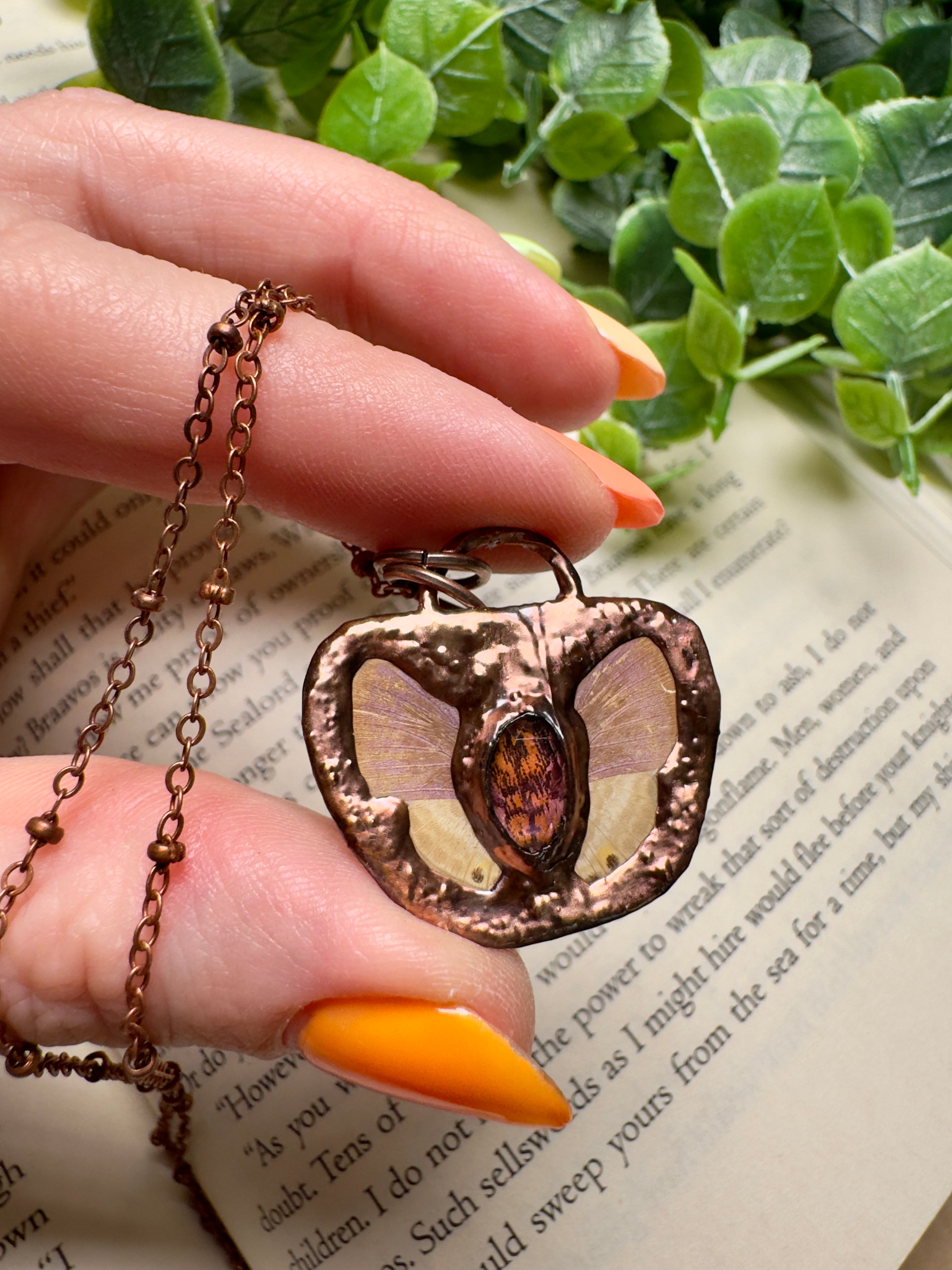 Butterfly and Amethyst Necklace by Copper Ashes