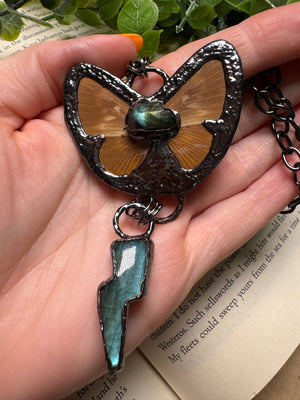 Butterfly and and Labradorite Necklace by Copper Ashes