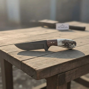 Compact Utility Knife 4 Inch Blade Outdoor Fixed Blade Tool by JW SteelCrafts, Damascus knife detail photo 3