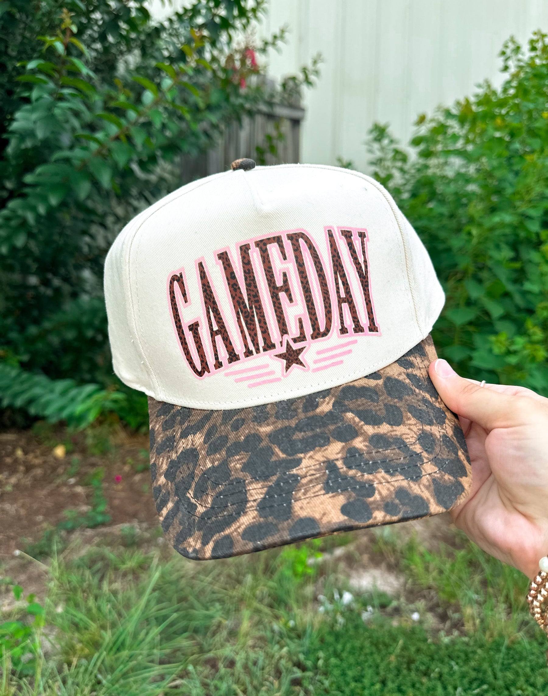 Leopard GAMEDAY DARK Washed Leopard Canvas Trucker by Southern Bliss Company