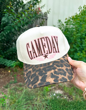Leopard GAMEDAY DARK Washed Leopard Canvas Trucker by Southern Bliss Company