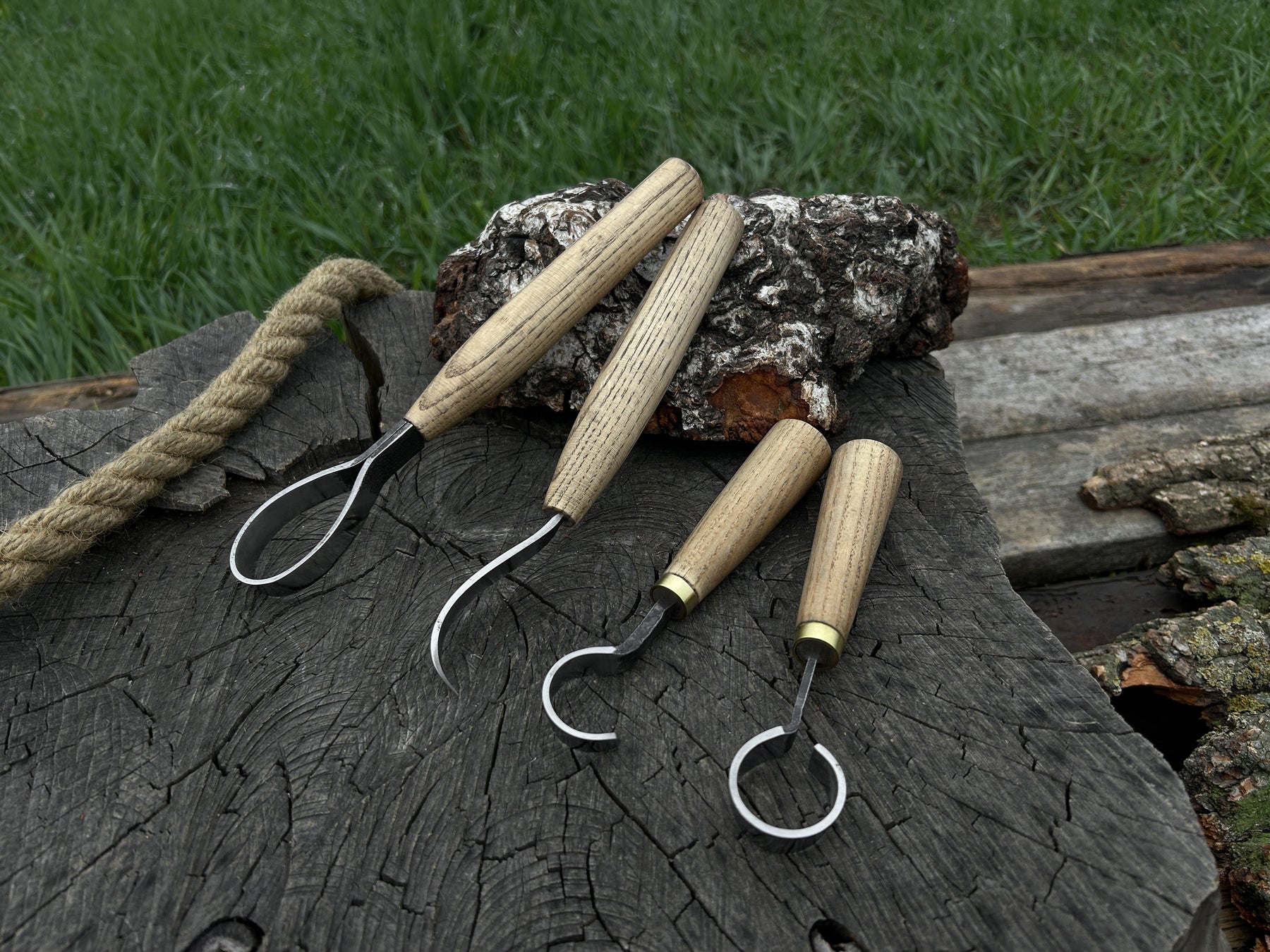 4-Piece Wood Carving Knife Set by Sharky Forged Steel Tools