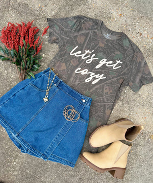 Let’s Get Cozy Dark Camo Shortsleeve