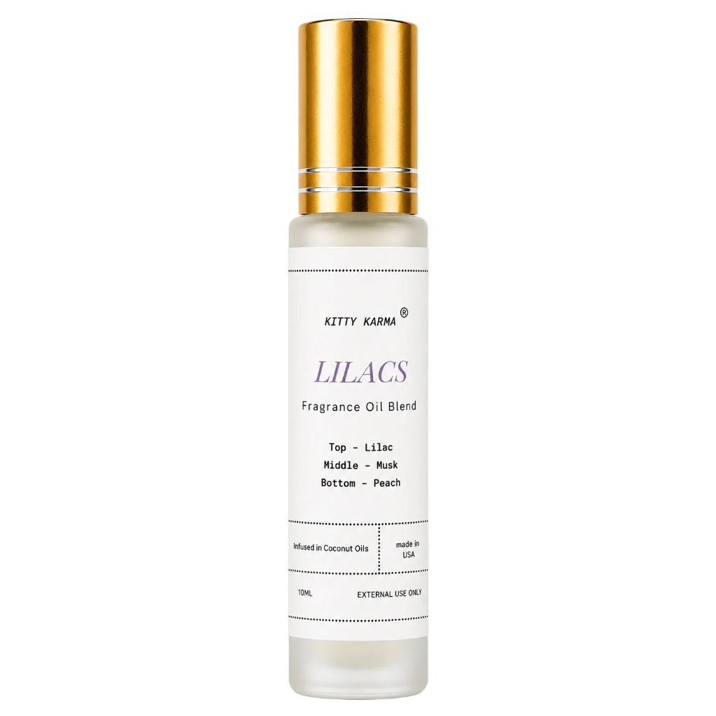 Kitty Karma Studio Lilacs perfume oil roller bottle