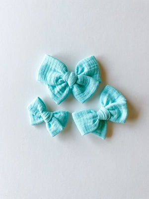 Bright Turquoise Pinwheel Bow by Boosh Baby image 2