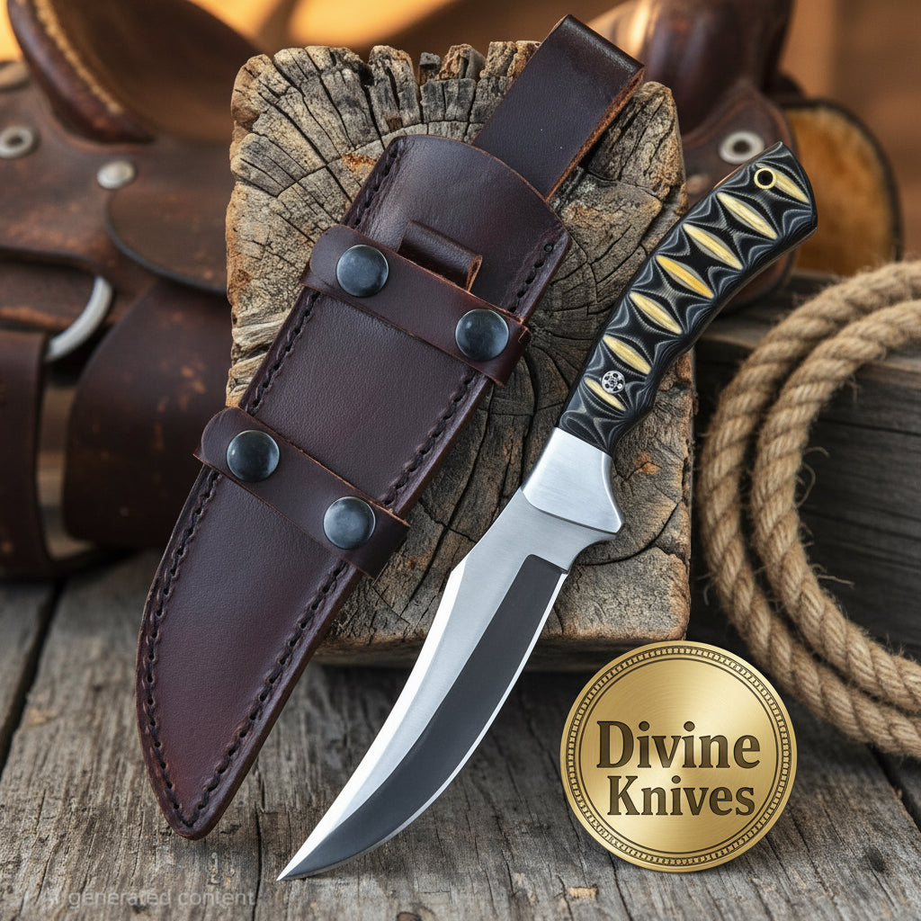 Snake Belly D2 Hunter Knife with Milled Composite Handle by Divine Knives