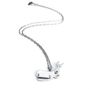PEACE Old Soul Whale Necklace - Sterling Silver by Forged By Fire — view 3 of 4