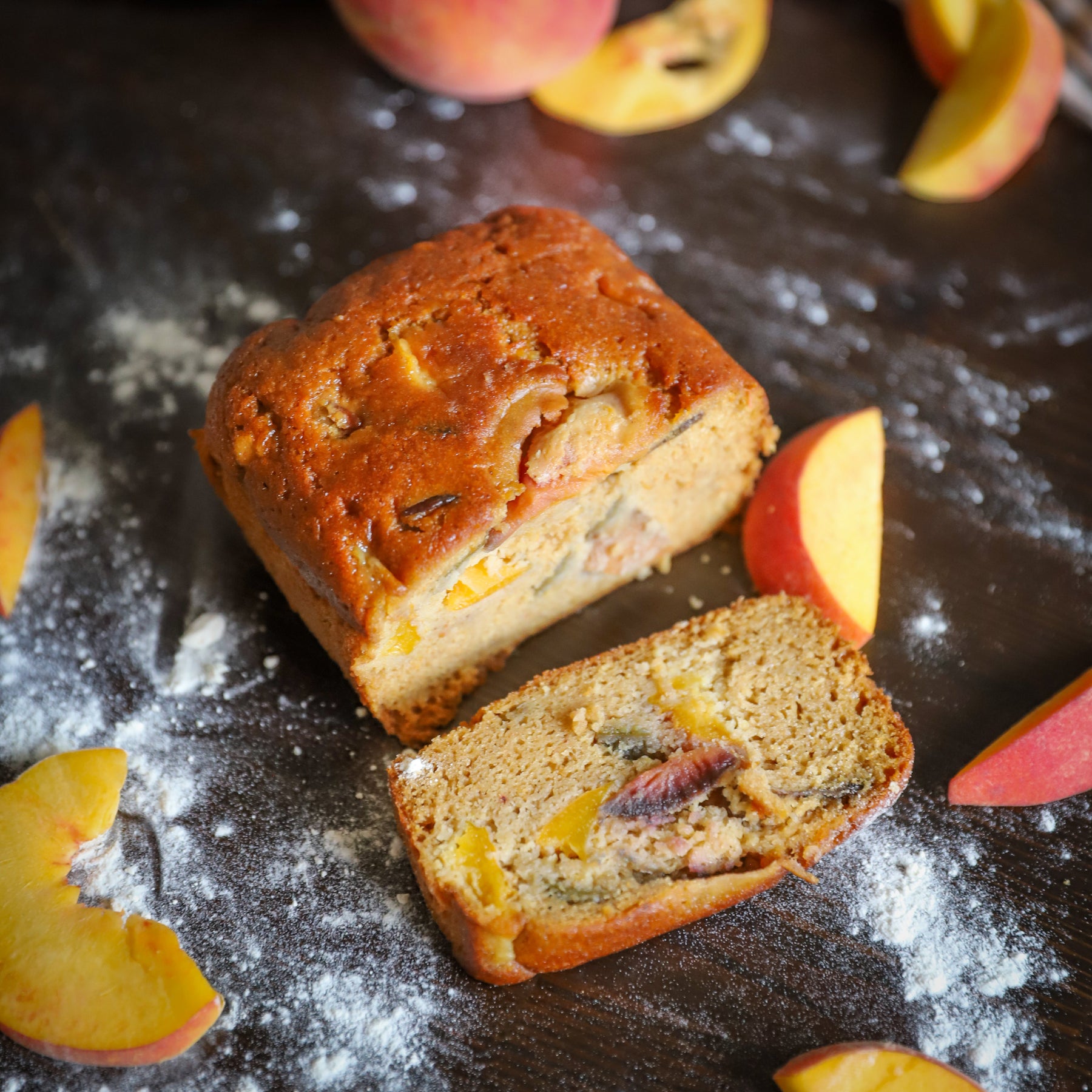 Virginia Peach Cobbler Cake detail view by Two and a Half Irishmen - Traditional Irish Baking