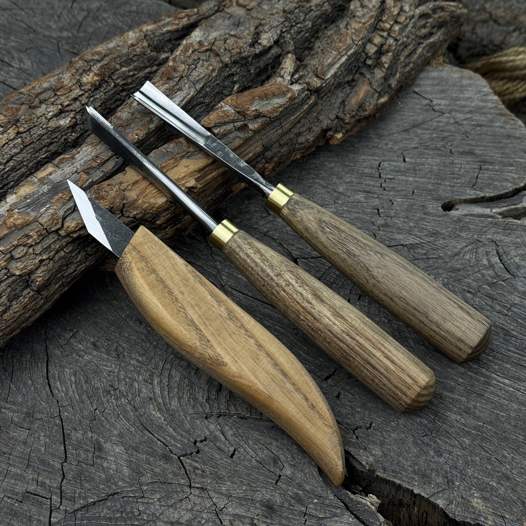 3-Piece Wood Carving Tool Set – For Geometric, Detail & Relief Carving by Sharky Forged Steel Tools