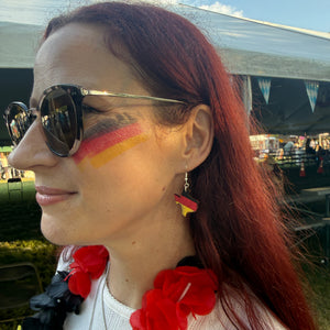 Texas Germany Flag Wooden Earrings | Lone Star Deutschland Jewelry