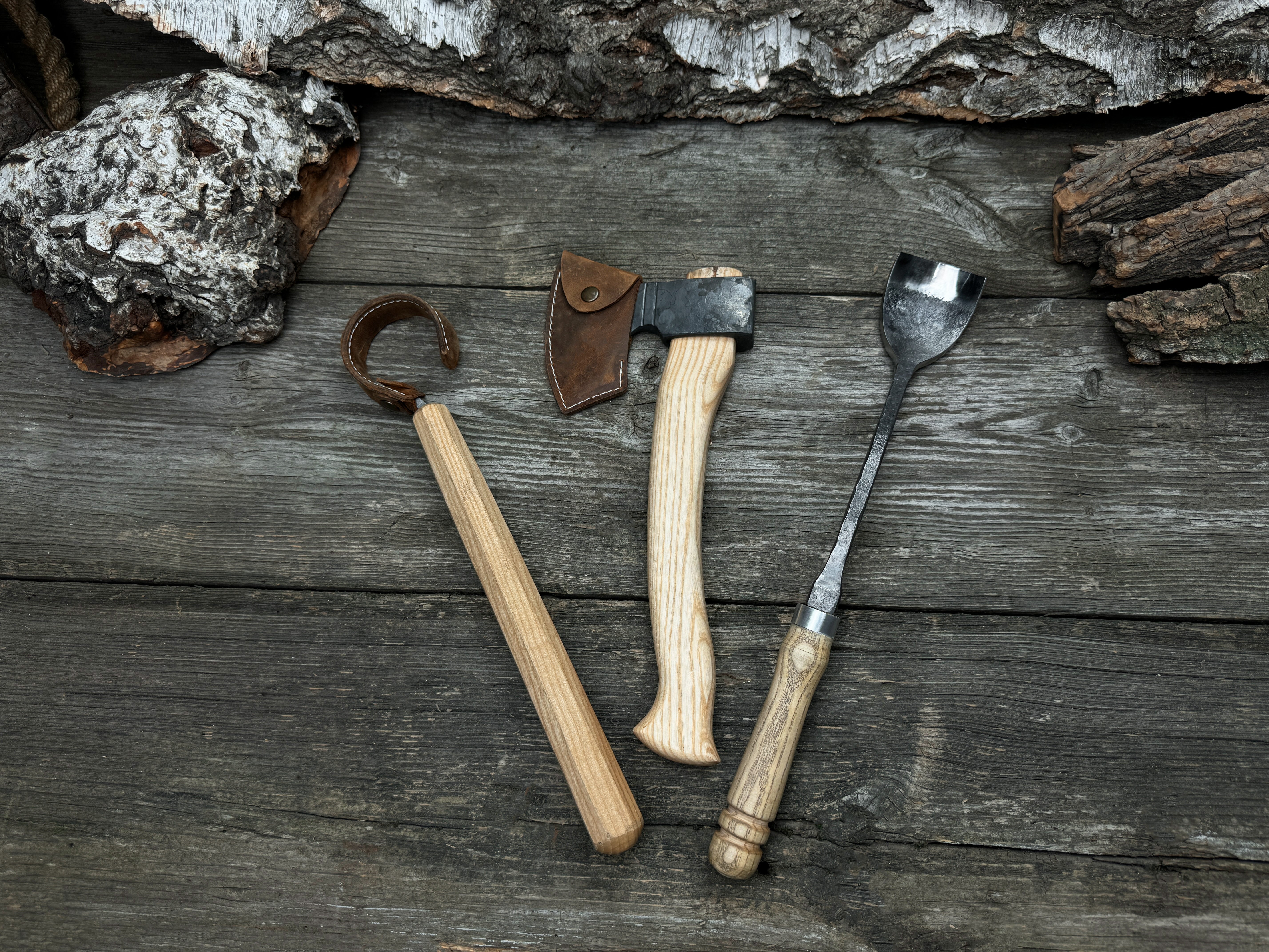 Small Wood Carving Kit WS3 detail view by Sharky Forged Steel Tools