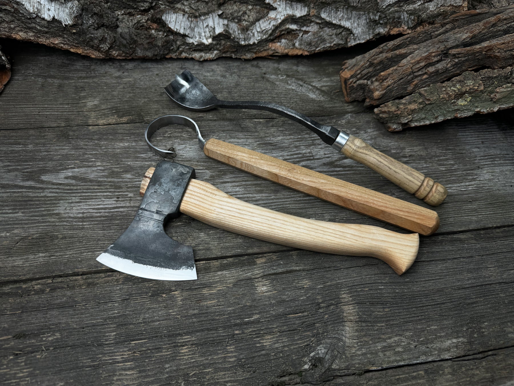 Small Wood Carving Kit WS3 detail view by Sharky Forged Steel Tools
