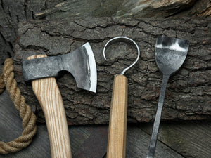 Small Wood Carving Kit WS3 detail view by Sharky Forged Steel Tools