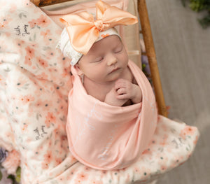 Peach Blossom Personalized Minky Baby Blanket by AGreatBaby — view 4 of 5