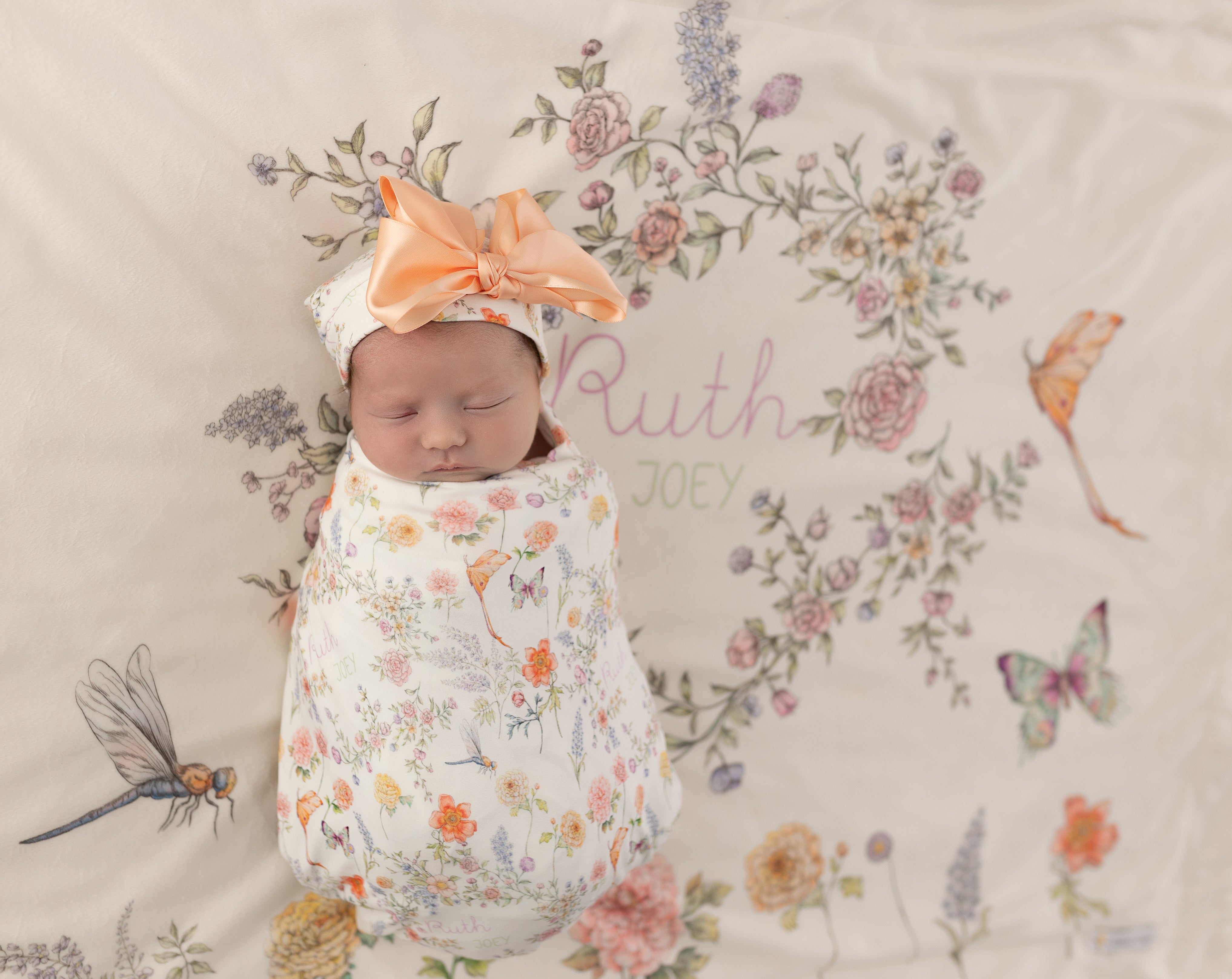 Bailey Spring Floral Personalized Minky Baby Blanket by AGreatBaby — view 1 of 2