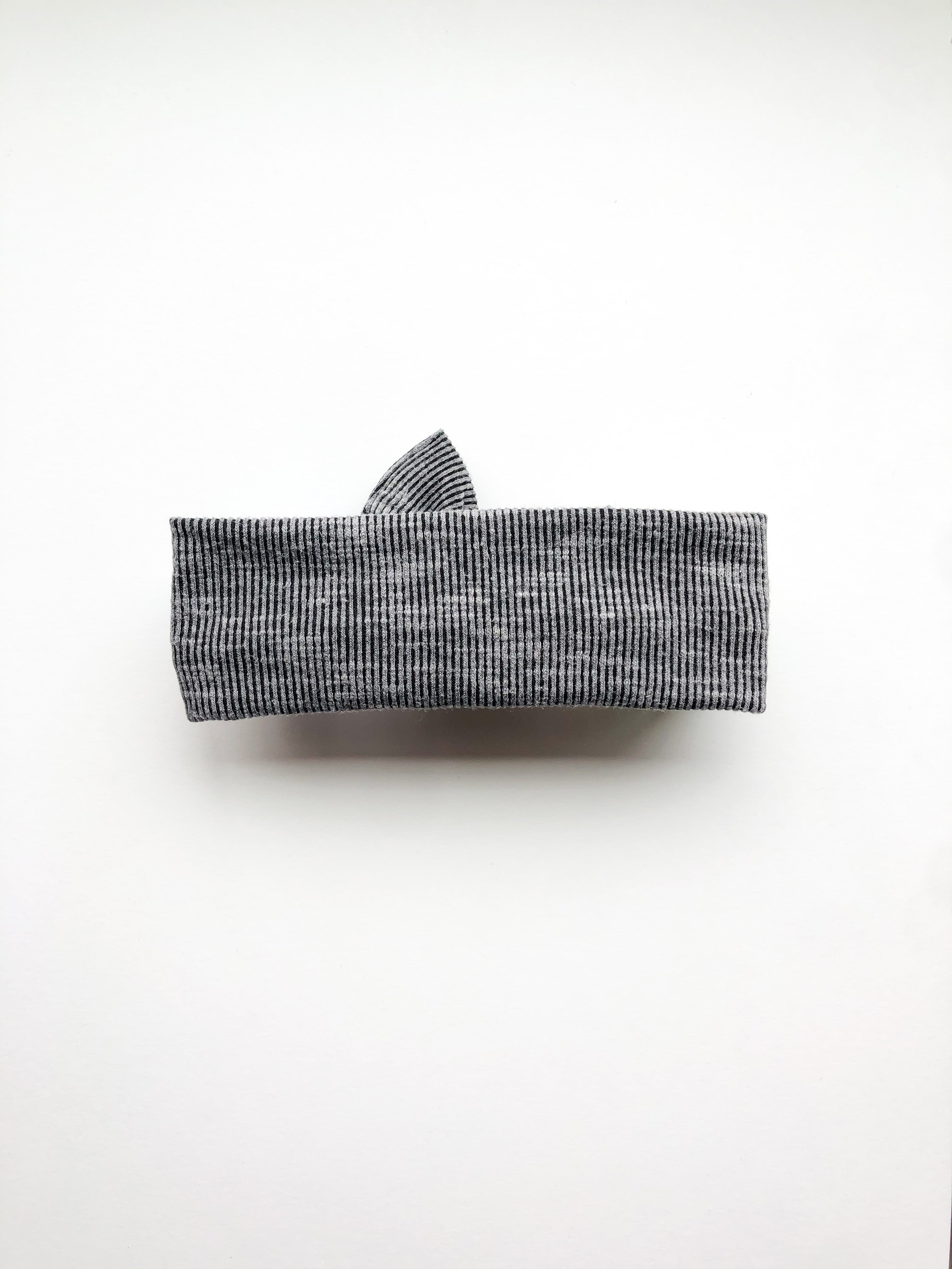 Black & Grey Ribbed Tie On Headwrap by Boosh Baby image 2