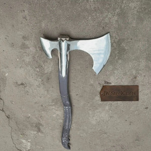 Spike War Axe Medieval Style Steel Head Wood Handle Outdoor Axe by JW SteelCrafts, Southern lifestyle apparel detail photo 2