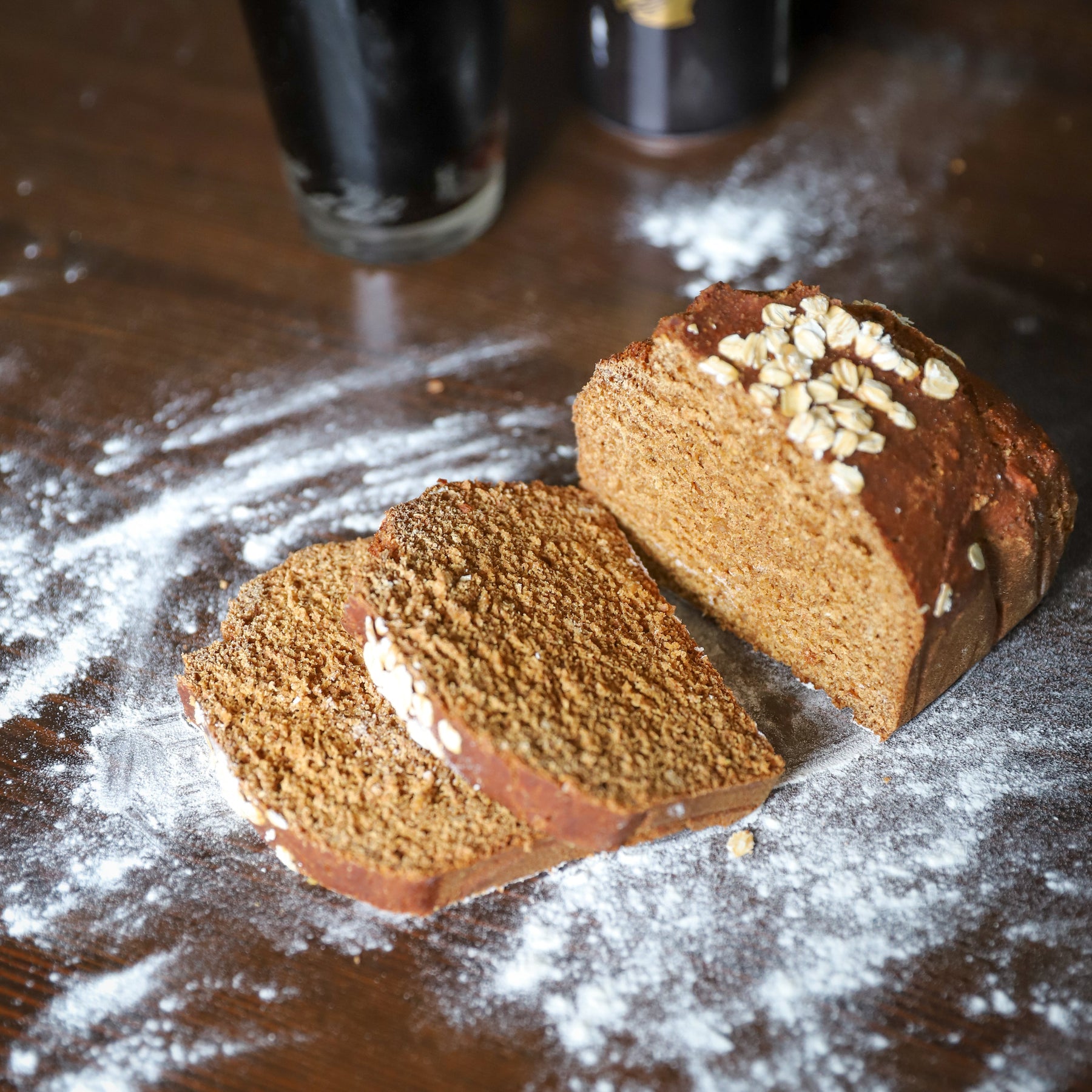 Traditional Irish Guinness Treacle Bread detail view by Two and a Half Irishmen - Traditional Irish Baking