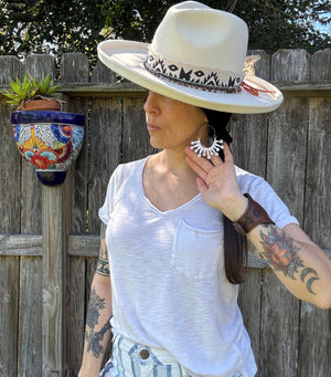 Atomic Sunburst Hoop Earrings: Mid Century Modern Inspired
