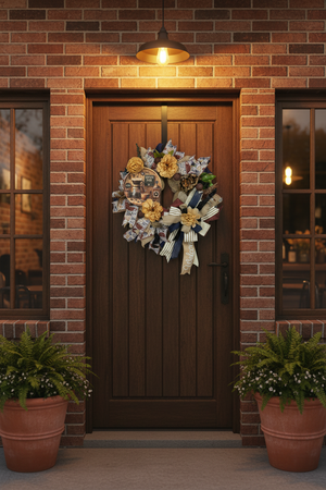 Coffee Lover's Wreath | Handmade Coffee Time Front Door Wreath | Farmhouse Kitchen Decor | Coffee Bar Wreath | Rustic Coffee