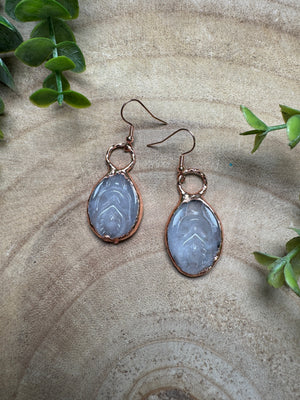 Clear Quartz Yoni Earrings by Copper Ashes