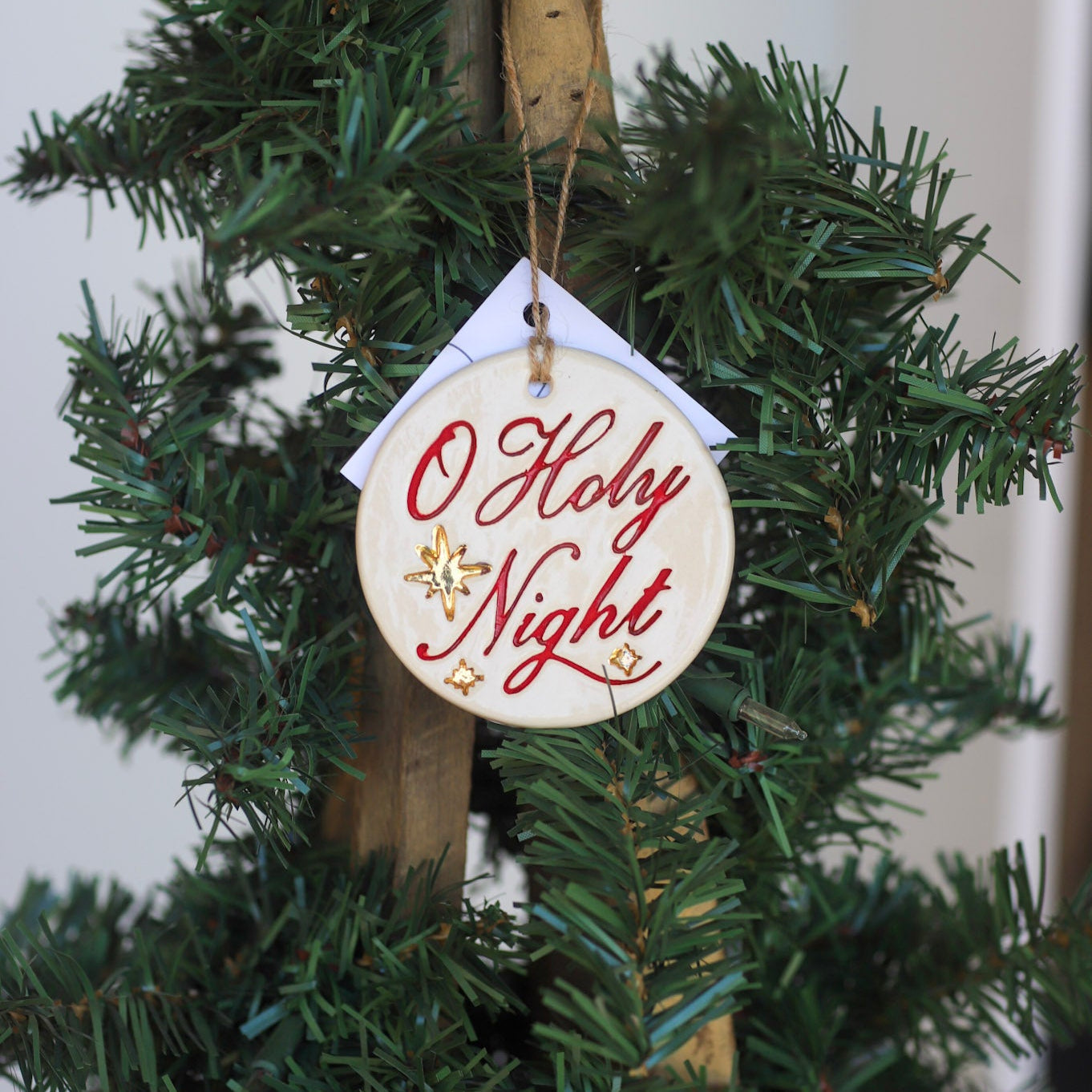 Prodigal Pottery O Holy Night Ceramic Ornament — product view 2
