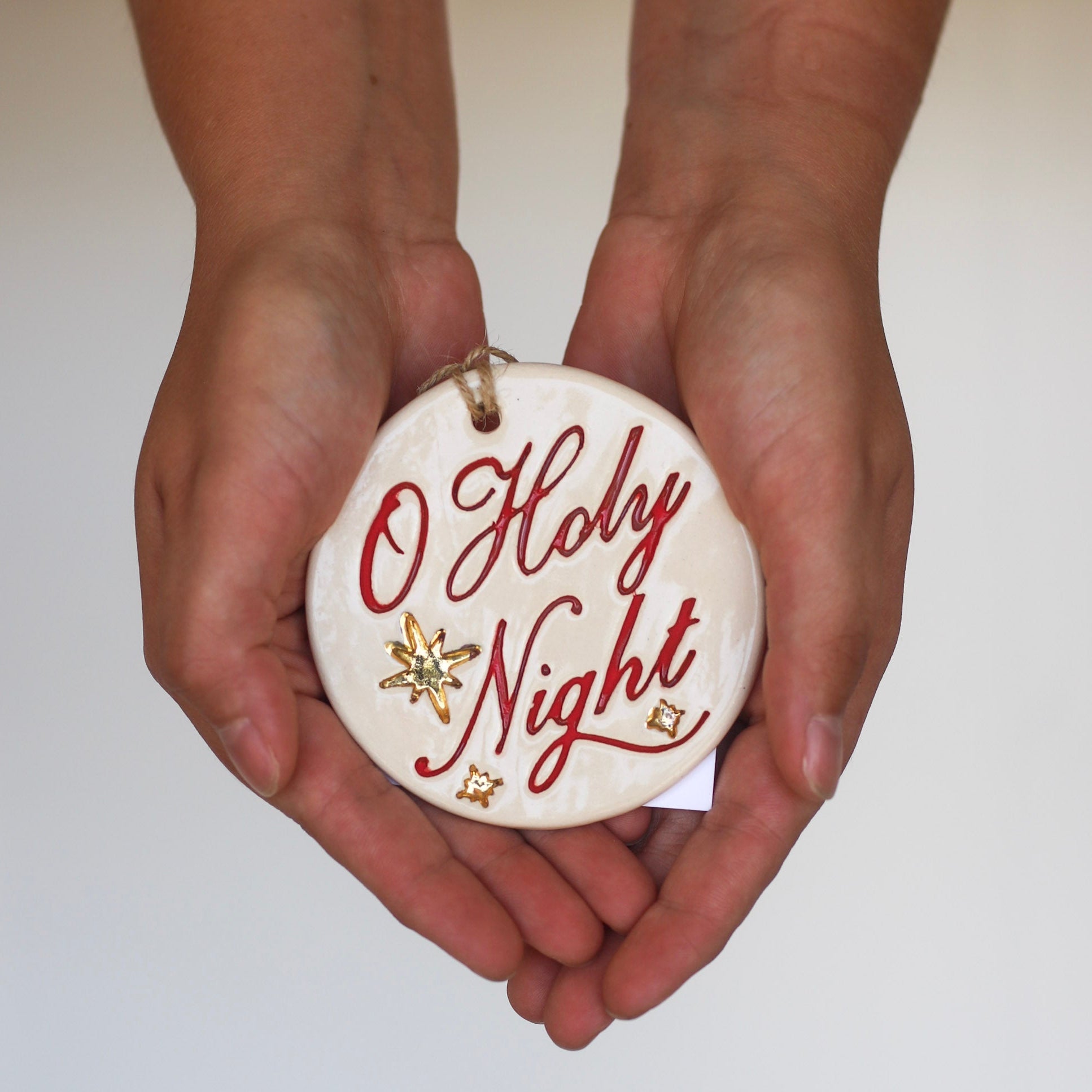 Prodigal Pottery O Holy Night Ceramic Ornament — product view 1