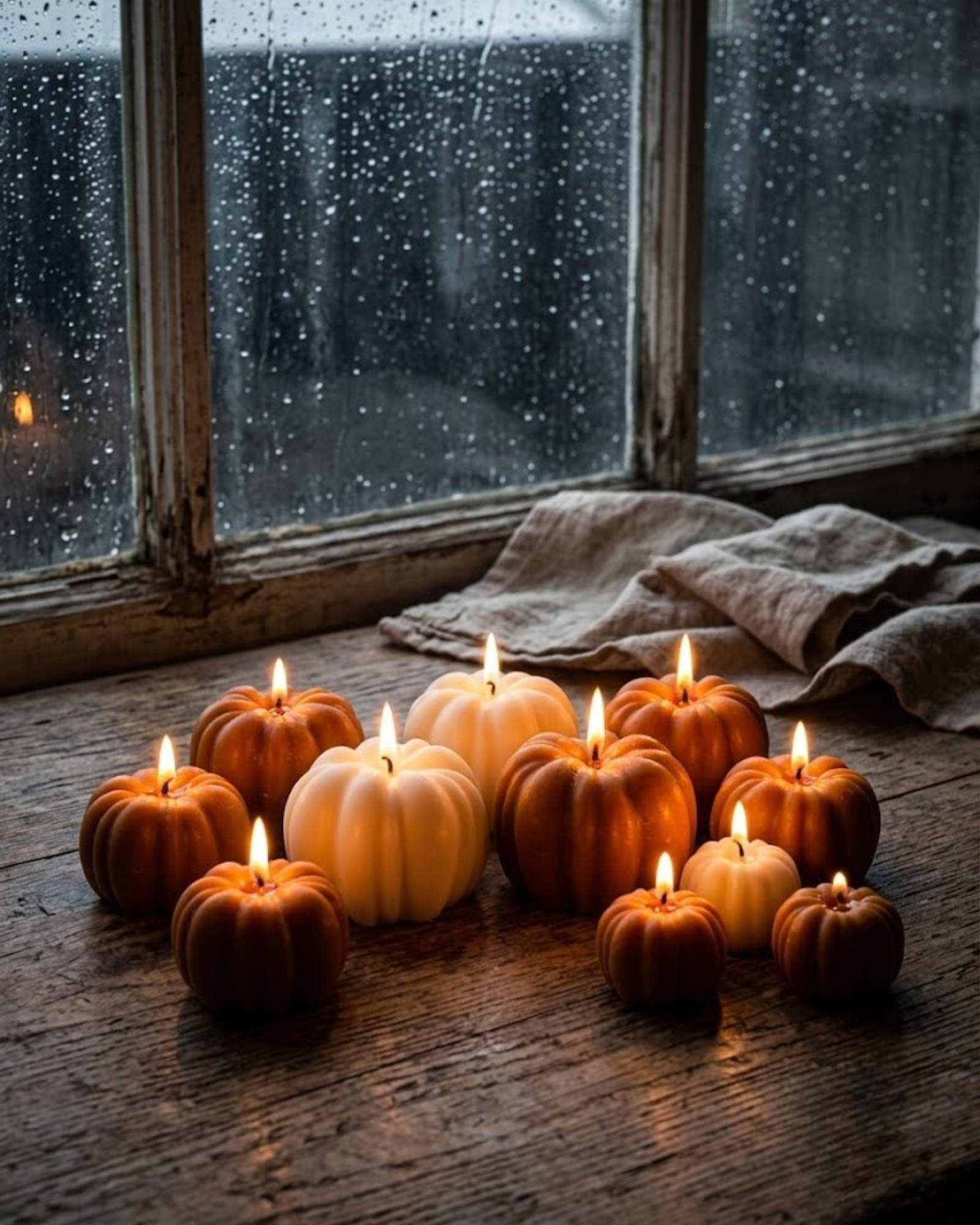 Believe Candle autumn candle collection in neutral fall colors