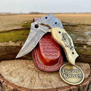 Trusted Bone handle folding knife by Divine Knives
