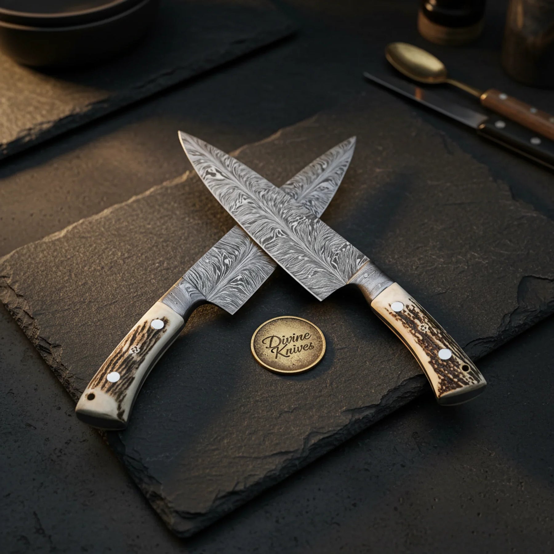 Damascus Boning and Fillet Knife with Durable Resin Handle by Divine Knives