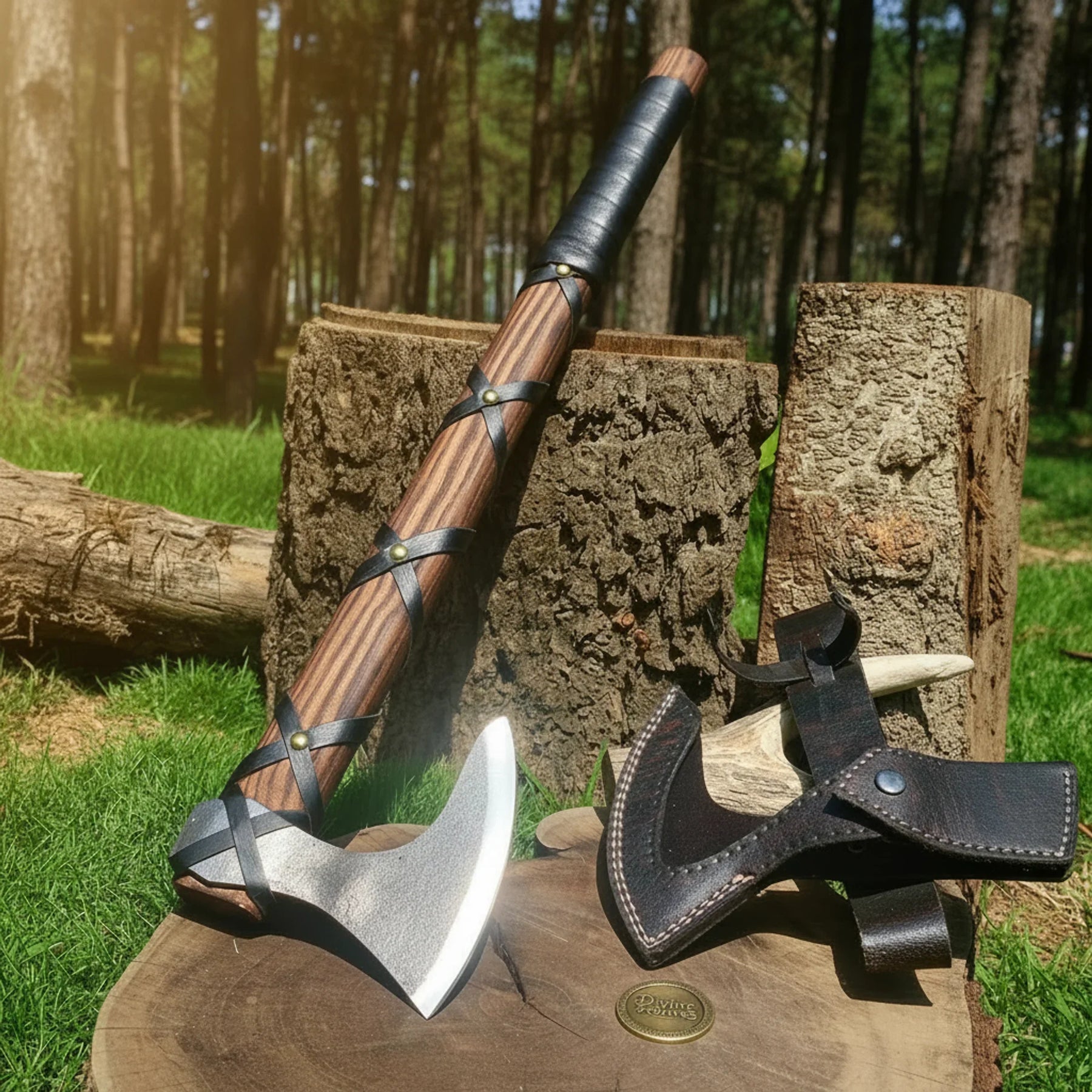 Hand-Forged Viking Axe — Ragnar Lothbrok Hatchet by Divine Knives