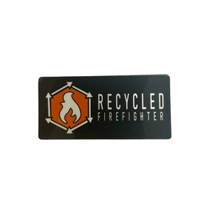 Recycled Firefighter black logo sticker