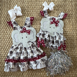 Ivory & Crimson Elephant Bubble detail view by Seven Lantern Lane