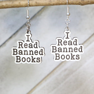 I Read Banned Books Wooden Earrings | Book Lover Literary Jewelry