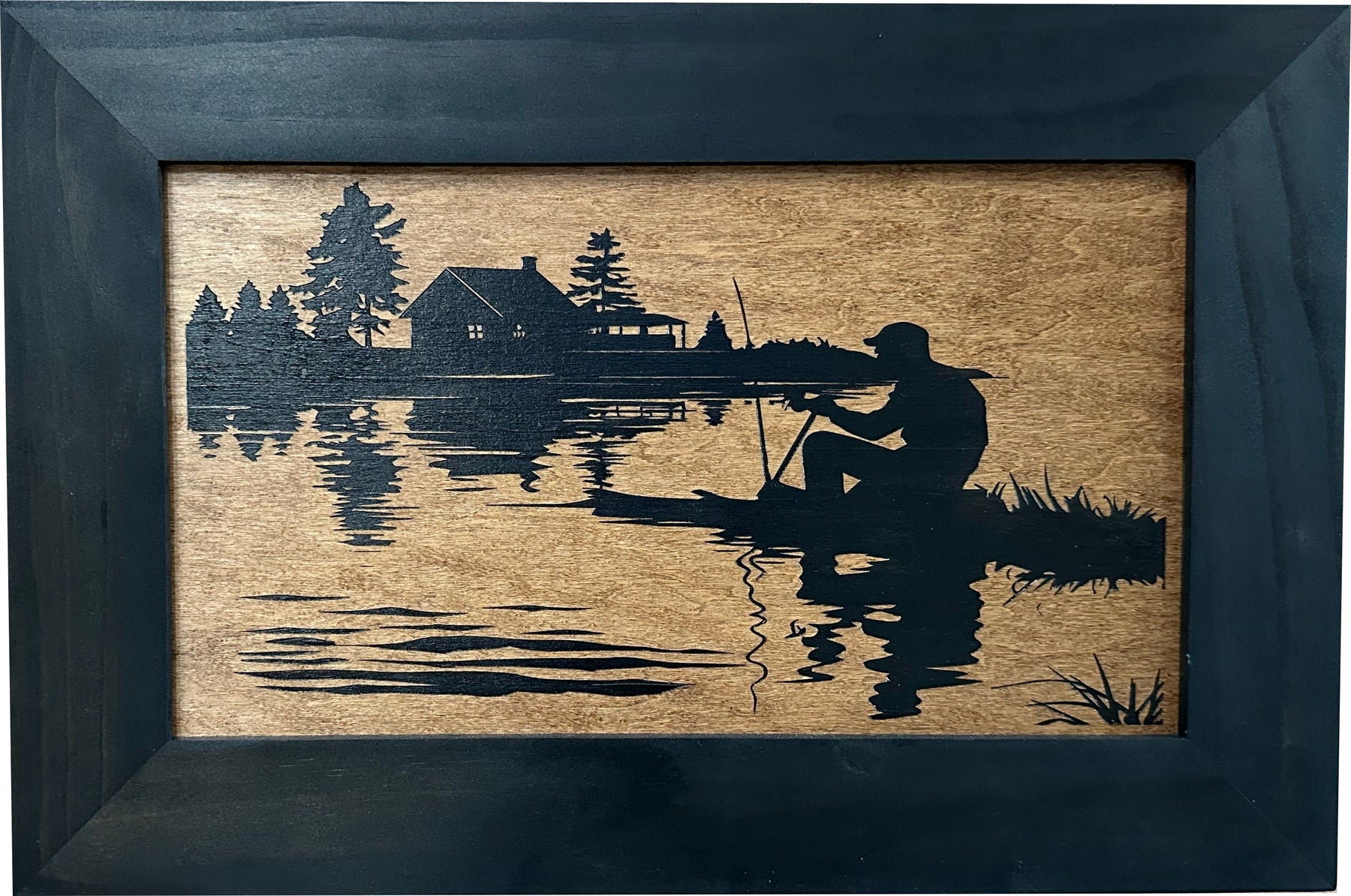 Rather Be Fishing Hidden Gun Safe - Handcrafted Gun Concealment Decor - Hidden Gun Shelf with Magnetic Lock for Quick Access - Hidden Wall Safe for Se by Bellewood Designs