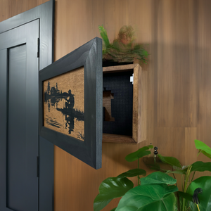 Rather Be Fishing Hidden Gun Safe - Handcrafted Gun Concealment Decor - Hidden Gun Shelf with Magnetic Lock for Quick Access - Hidden Wall Safe for Se by Bellewood Designs