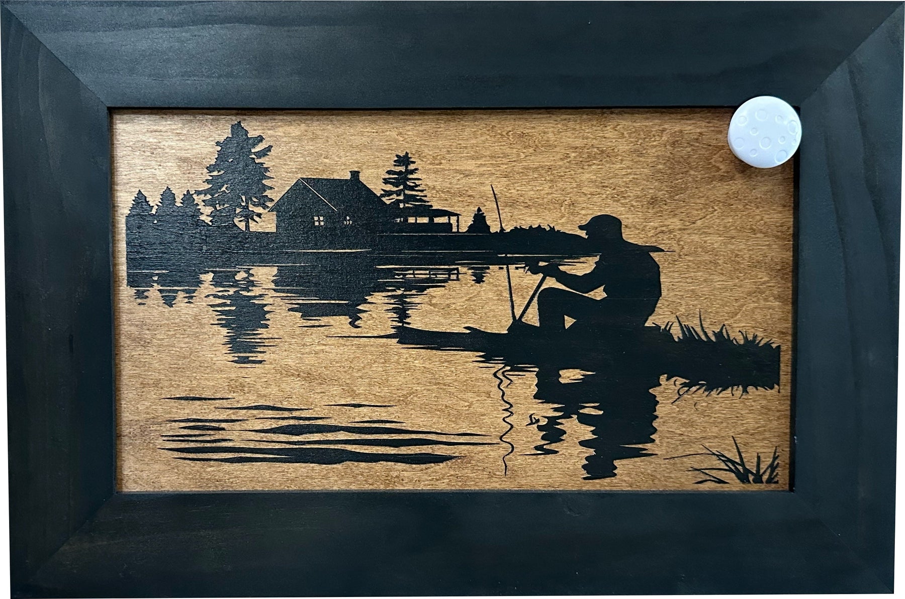 Rather Be Fishing Hidden Gun Safe - Handcrafted Gun Concealment Decor - Hidden Gun Shelf with Magnetic Lock for Quick Access - Hidden Wall Safe for Se by Bellewood Designs