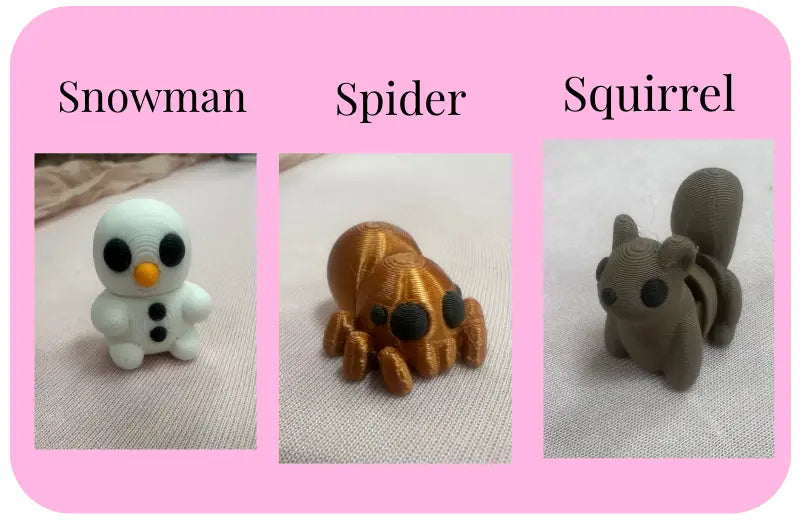 Individual Little Fidget | Made-to-Order 3D Printed Mini Toy by Mushroom Lady Co, paper gift detail photo 29