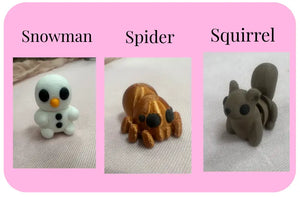 Individual Little Fidget | Made-to-Order 3D Printed Mini Toy by Mushroom Lady Co, paper gift detail photo 29
