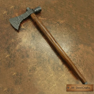 Damascus Smoking Axe Straight Handle 19 Inch by JW SteelCrafts, Southern handmade gift detail photo 5