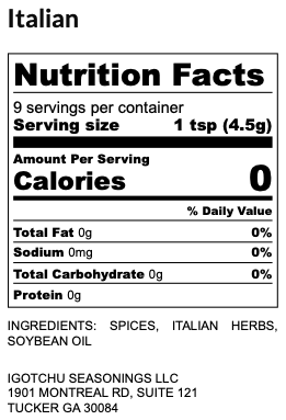 Igotchu Italian seasoning detail view by Igotchu Seasonings