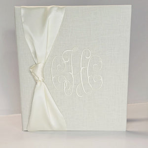 Baby Memory Book - Ivory Linen (w/ SILK Bow) by AP Creations in Tuscaloosa, paper gift detail photo 9