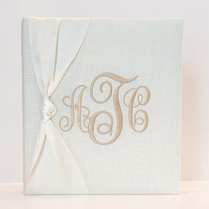 Baby Memory Book - Ivory Linen (w/ SILK Bow) by AP Creations in Tuscaloosa, paper gift detail photo 8